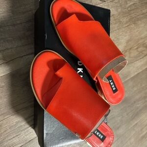DKNY Saffiano orange flats